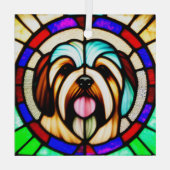Havanese "Stached Glass" Ornament Aus Glas (Rückseite)