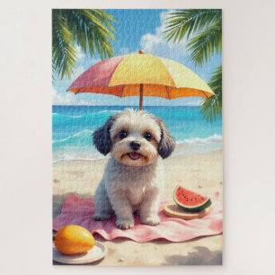 Havanese Strand Relax Szene Puzzle