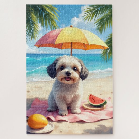 Havanese Strand Relax Szene Puzzle (Vertikal)