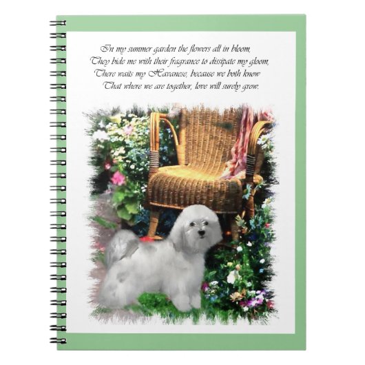 Havanese Summer Garden Notizblock (Vorderseite)