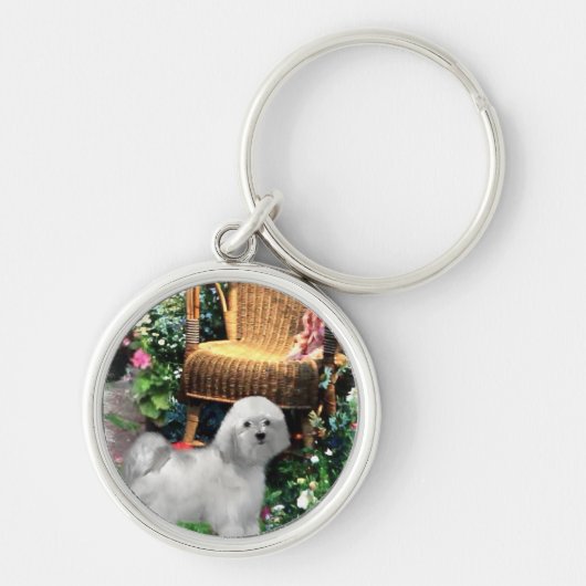 Havanese Summer Garden Schlüsselanhänger (Vorne)