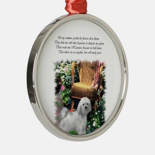 Havanese Summer Garden Silbernes Ornament (Rechts)