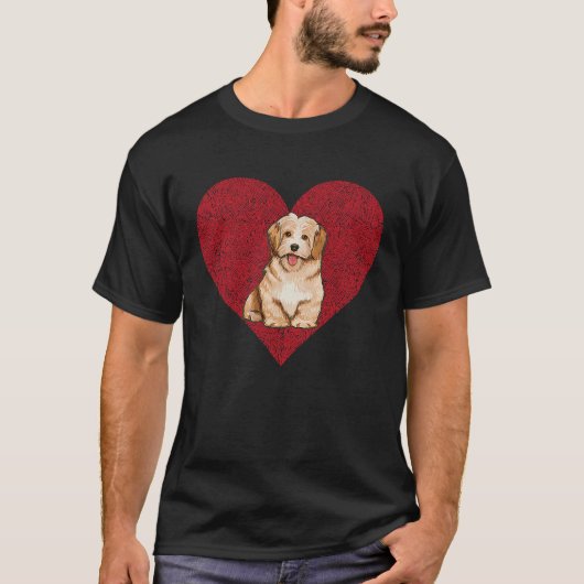 Havanese Valentines Day Dog Love Fingerprint T-Shirt (Vorderseite)