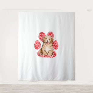 Havanese Valentinstag Dog Liebe Paw Wandteppich