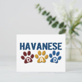 HAVANESE Vater Paw Print 1 Postkarte (Stehend Vorderseite)