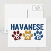 HAVANESE Vater Paw Print 1 Postkarte (Vorne/Hinten)