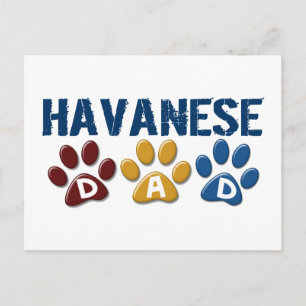 HAVANESE Vater Paw Print 1 Postkarte