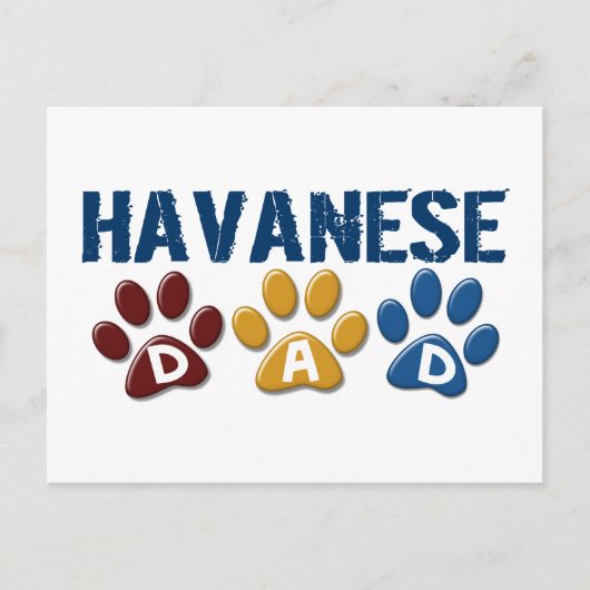 HAVANESE Vater Paw Print 1 Postkarte (Vorderseite)