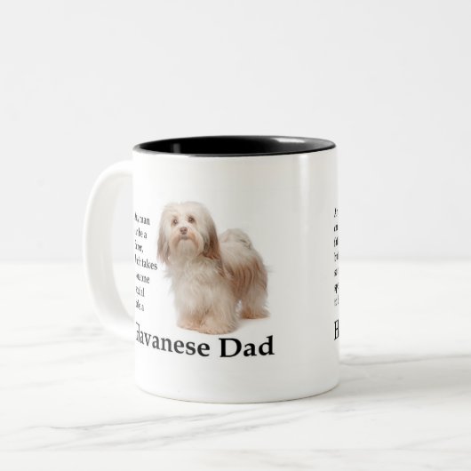 Havanese Vater-Tasse Zweifarbige Tasse (Vorderseite Links)