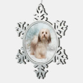 Havanese Verzierung Schneeflocken Zinn-Ornament (Rechts)