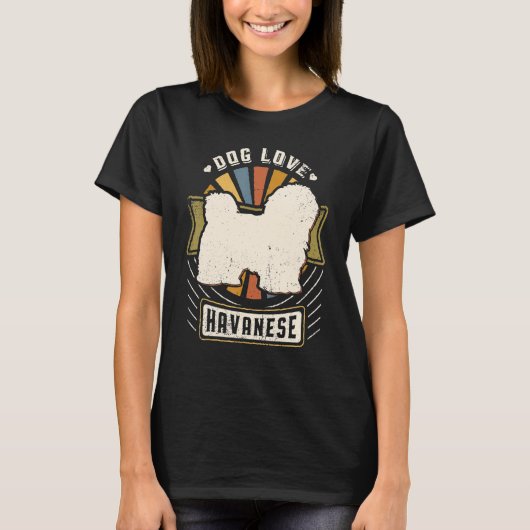 Havanese Vintage Classic Retro Dog T-Shirt (Vorderseite)