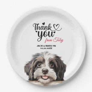 Havanese Wedding Vielen Dank Pappteller