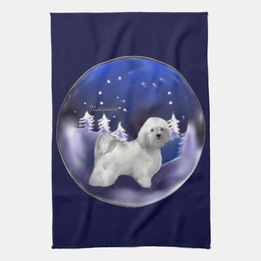 Havanese Weihnachten Geschirrtuch (Vertikal)
