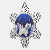 Havanese Weihnachten Schneeflocken Zinn-Ornament (Rechts)