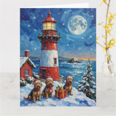 Havanese-Weihnachts-Leuchtturm-Feiertag Karte (Gelbe Blume)