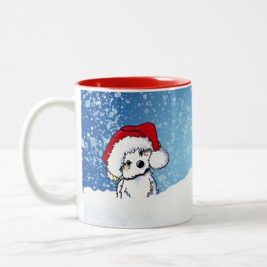 Havanese Weihnachts-Tasse Zweifarbige Tasse (Links)