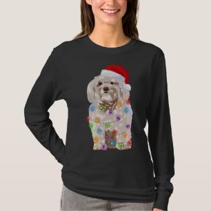 Havanese Weihnachtsbeleuchtung Xmas Hund Lover Wei T-Shirt