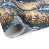 Havanese Weihnachtsboot-Feiertag Geschenkpapier (Rolleneckpunkt)