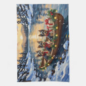 Havanese Weihnachtsboot-Feiertag Geschirrtuch (Vertikal)