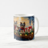 Havanese Weihnachtsboot-Feiertag Kaffeetasse (VorderseiteRechts)