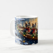 Havanese Weihnachtsboot-Feiertag Kaffeetasse (Vorderseite Links)