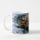 Havanese Weihnachtsboot-Feiertag Kaffeetasse (Links)