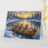Havanese Weihnachtsboot-Feiertag Karte (Gelbe Blume)