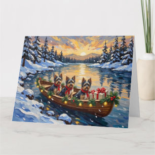 Havanese Weihnachtsboot-Feiertag Karte