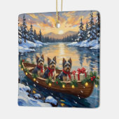 Havanese Weihnachtsboot-Feiertag Keramikornament (Links)