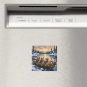 Havanese Weihnachtsboot-Feiertag Magnet (In Situ (Geschirrspüler))