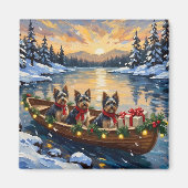 Havanese Weihnachtsboot-Feiertag Magnet (Vorne)