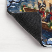 Havanese Weihnachtsboot-Feiertag Mousepad (Ecke)