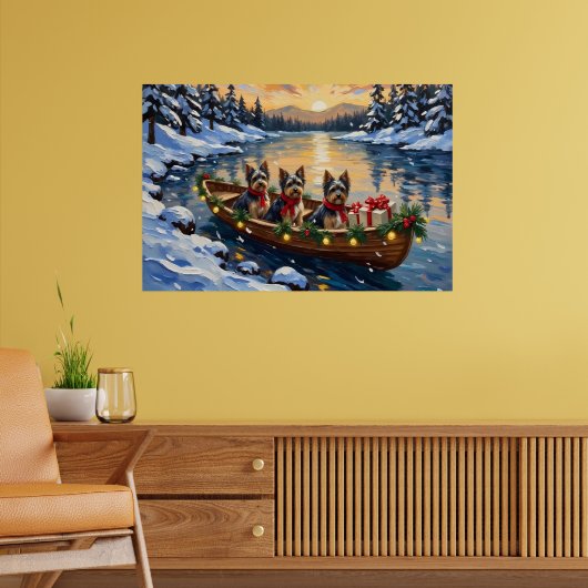 Havanese Weihnachtsboot-Feiertag Poster (Wohnzimmer 2)