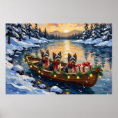 Havanese Weihnachtsboot-Feiertag Poster (Vorne)