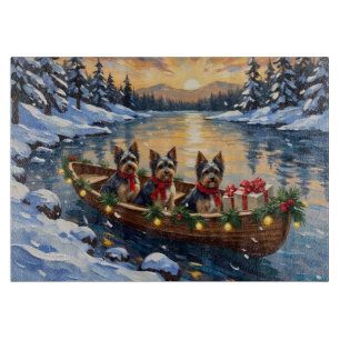 Havanese Weihnachtsboot-Feiertag Schneidebrett