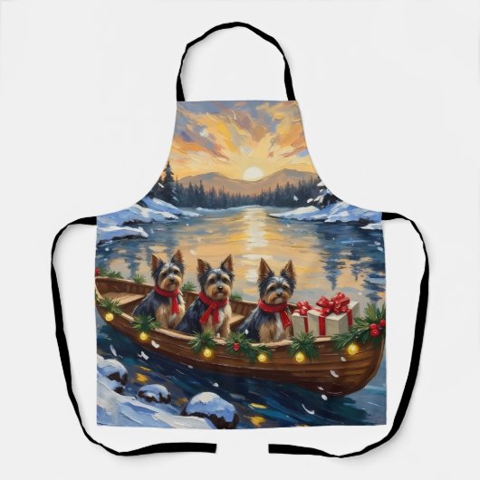 Havanese Weihnachtsboot-Feiertag Schürze (Vorderseite)