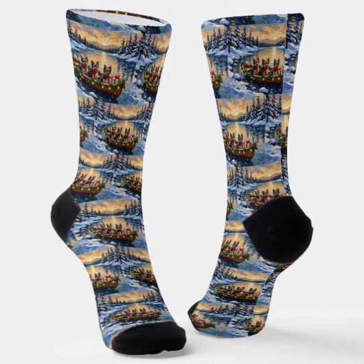 Havanese Weihnachtsboot-Feiertag Socken (Gewinkelt)