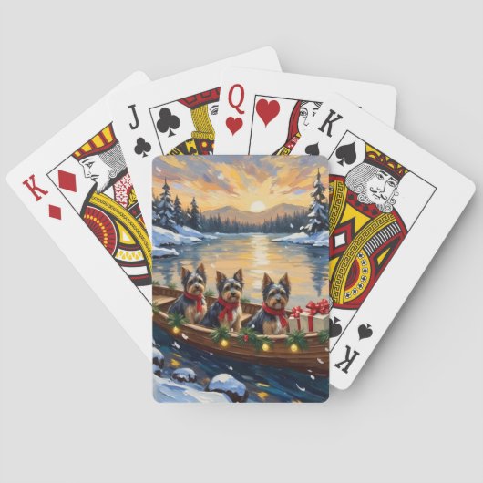 Havanese Weihnachtsboot-Feiertag Spielkarten (Rückseite)