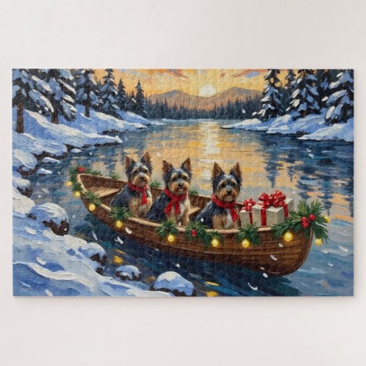 Havanese Weihnachtsboot Urlaub Puzzle (Horizontal)