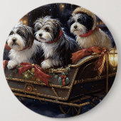 Havanese Weihnachtsfeiertage Button (Vorderseite)