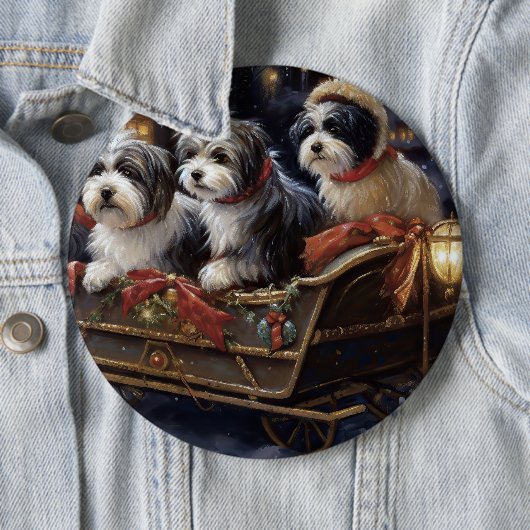 Havanese Weihnachtsfeiertage Button (Beispiel)
