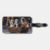 Havanese Weihnachtsfeiertage Gepäckanhänger (Rückseite horizontal)