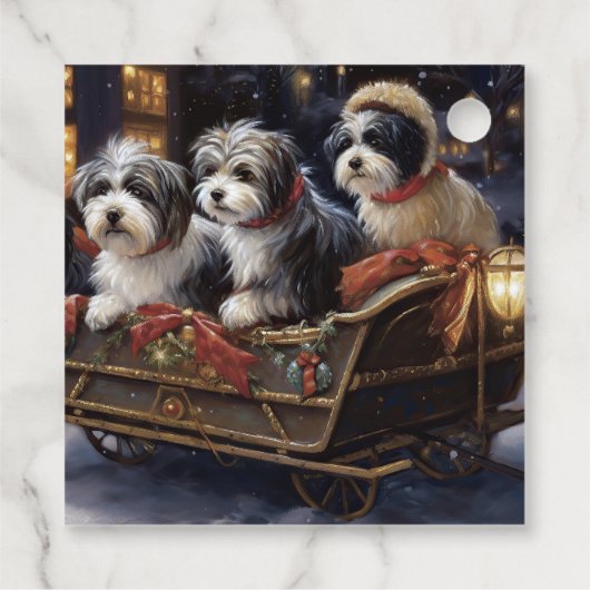 Havanese Weihnachtsfeiertage Geschenkanhänger (Rückseite)