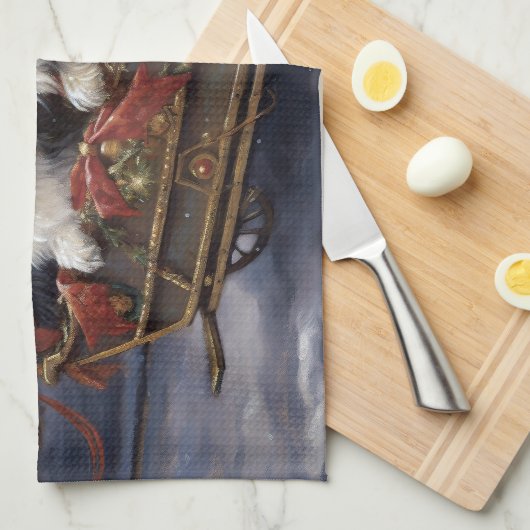 Havanese Weihnachtsfeiertage Geschirrtuch (Viertel Falte)