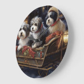 Havanese Weihnachtsfeiertage Große Wanduhr (Winkel)