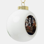 Havanese Weihnachtsfeiertage Keramik Kugel-Ornament (Links)