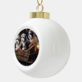 Havanese Weihnachtsfeiertage Keramik Kugel-Ornament (Rechts)