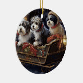 Havanese Weihnachtsfeiertage Keramik Ornament (Rechts)