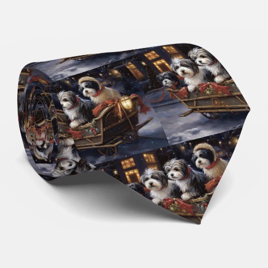 Havanese Weihnachtsfeiertage Krawatte (Gerollt)