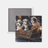 Havanese Weihnachtsfeiertage Magnet (Vorderseite/Rückseite)
